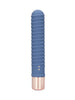 Vibrator LOVELINE Ribbed Mini Vibrator, cu striații pentru stimulare versatilă, 10 funcții de vibrație, lungime 14.1 cm, albastru
