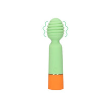 Vibrator LOVELINE Ribbed Mini Vibrator with USB Charger, cu striații pentru stimulare versatilă, 10 funcții de vibrație, 12.2 cm, verde
