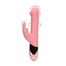 Vibrator rabbit LOVELINE Rotating Beads Rabbit Vibrator, cu perle rotative, 10 funcții de vibrație, lungime 22.5 cm, roz