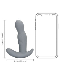 Vibrator anal LOVELINE Rotating Prostate Stimulator with Remote Control, cu telecomandă, funcție de rotație, 10 funcții de vibrație, gri