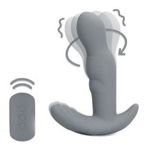 Vibrator anal LOVELINE Rotating Prostate Stimulator with Remote Control, cu telecomandă, funcție de rotație, 10 funcții de vibrație, gri