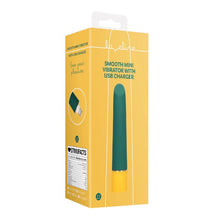 Vibrator LOVELINE Smooth Mini Vibrator, cu 10 funcții de vibrație, din silicon moale, lungime 13.2 cm, verde și galben