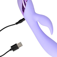 Vibrator rabbit LOVELINE Smooth Silicone Rabbit Vibrator, pentru clitoris și punctul G, 10 funcții de vibrație, mov
