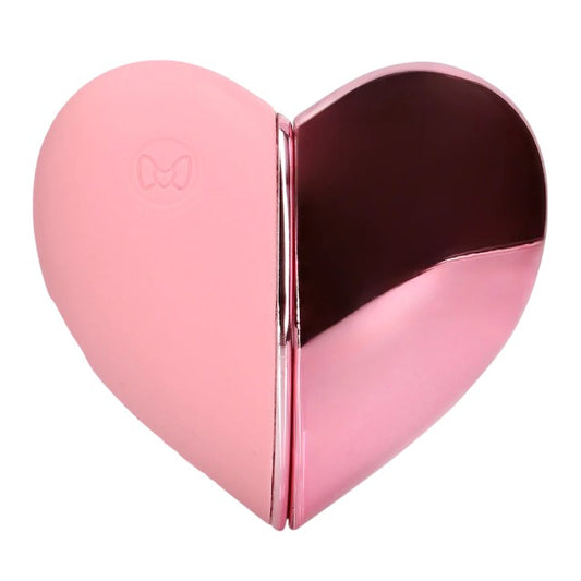 Stimulator clitoris LOVELINE Tapping Heart Vibrator, în formă de inimă, 10 funcții de vibrație, culoare roz