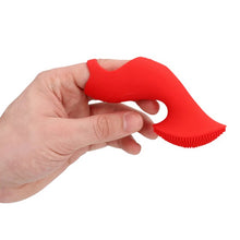 Vibrator pentru deget LOVELINE Textured Finger Vibrator, cu stimulator clitoris texturat, 10 funcții de vibrație, roșu