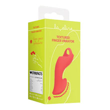 Vibrator pentru deget LOVELINE Textured Finger Vibrator, cu stimulator clitoris texturat, 10 funcții de vibrație, roșu