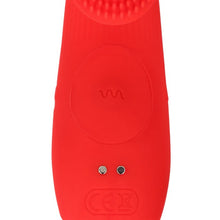 Vibrator pentru deget LOVELINE Textured Finger Vibrator, cu stimulator clitoris texturat, 10 funcții de vibrație, roșu