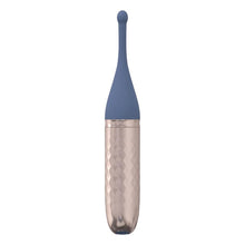 Vibrator LOVELINE The Thrill, cu 3 capete interschimbabile, din silicon premium, 10 funcții de vibrație, culoare albastru