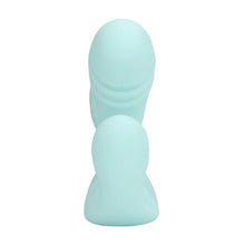 Vibrator triplu LOVELINE Three-In-One Liquid Silicone Vibrator, control prin telecomandă, 10 funcții de vibrație, albastru
