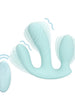 Vibrator triplu LOVELINE Three-In-One Liquid Silicone Vibrator, control prin telecomandă, 10 funcții de vibrație, albastru