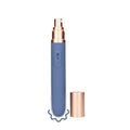 Vibrator portabil LOVELINE BY SHOTS Travel Vibrator, cu compartiment și pompă pentru lubrifiant, 10 funcții de vibrație, culoare albastru