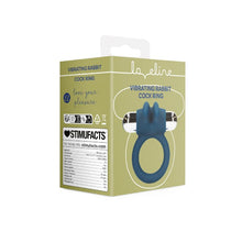 Inel vibrator pentru penis LOVELINE Vibrating Rabbit Cock Ring, din silicon moale, 10 funcții de vibrație, rezistent la apă, albastru