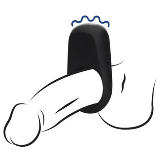 Inel vibrator pentru penis LOVELINE Vibrating Cock Ring, din silicon moale, 10 funcții de vibrație, negru