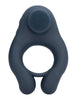 Inel vibrator pentru penis LOVELINE Vibrating Cockring with Clitoris Stimulation, 10 funcții de vibrație, albastru