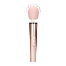 Aparat de masaj LOVELINE Wand Vibrator, pentru corp și zone intime, cu silicon ultra-moale, 6 funcții de vibrație, roz auriu