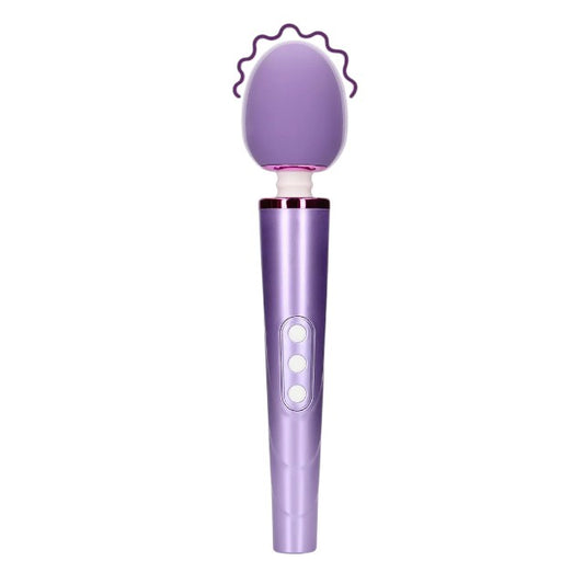 Aparat de masaj LOVELINE Wand Vibrator, pentru corp și zone intime, cu silicon ultra-moale, 6 funcții de vibrație, mov