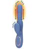 Vibrator dublu LOVELINE BY SHOTS Warming Rotating Beads and Thrusting Rabbit, cu funcție de încălzire și penetrare, culoare albastru