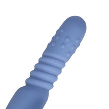 Vibrator dublu LOVELINE BY SHOTS Warming Rotating Beads and Thrusting Rabbit, cu funcție de încălzire și penetrare, culoare albastru