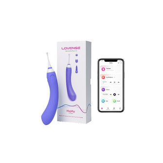 Vibrator multifunctional LOVENSE - HYPHY, control prin aplicatie, pentru stimularea punctului G si a clitorisului, culoarea mov si alb, 25 cm