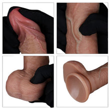 Dildo realist cu testicule LOVETOY 7.5” Dual-Layered Silicone Cock, bază cu ventuză pentru fixare, 19.5 cm, culoarea pielii