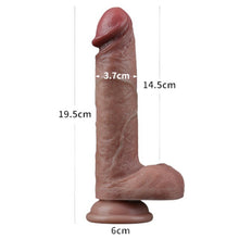 Dildo realist cu testicule LOVETOY 7.5” Dual-Layered Silicone Cock, bază cu ventuză pentru fixare, 19.5 cm, culoarea pielii