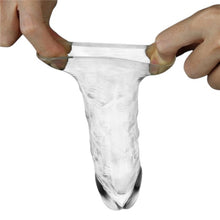 Manșon realist LOVETOY Flawless Clear +1”, pentru extensia penisului și erecție puternică, +2.5 cm în lungime, transparent