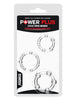 Set 3 inele pentru penis LOVETOY Power Plus, texturate cu sfere de diverse mărimi, din TPE, transparente, diametru 2 cm
