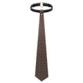 Choker LOVETOY Rebellion Tie Collar, lesă BDSM din piele artificială, cu cravată, mărime ajustabilă, negru cu maro