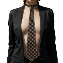 Choker LOVETOY Rebellion Tie Collar, lesă BDSM din piele artificială, cu cravată, mărime ajustabilă, negru cu maro