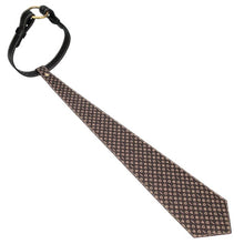 Choker LOVETOY Rebellion Tie Collar, lesă BDSM din piele artificială, cu cravată, mărime ajustabilă, negru cu maro