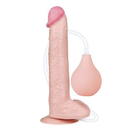Dildo realist cu funcție de ejaculare LOVETOY Squirt Extreme 11”, bază cu ventuză pentru fixare, culoarea pielii, 28 cm