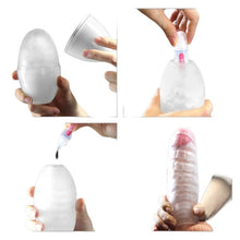 Masturbator manual LOVETOY Training Master Grind Ripples, din TPE transparent, în formă de ou, lungime 13 cm (mov)