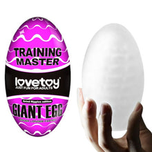 Masturbator manual LOVETOY Training Master Grind Ripples, din TPE transparent, în formă de ou, lungime 13 cm (mov)