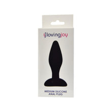 Plug anal LOVING JOY Medium Silicone, lungime inserabilă 9 cm, diametru 3.34 cm, culoare negru, mărime M