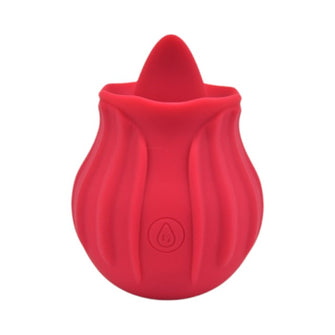 Stimulator clitoris LOVING JOY Rose, cu funcție de simulare sex oral, 10 funcții de vibrație, în formă de trandafir, roșu