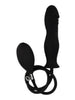 Dildo gonflabil LOVING JOY 6” Silicone Inflatable Dildo, cu pompă pentru umflare, din silicon cu striații, lungime 15 cm, negru