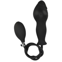 Dildo gonflabil LOVING JOY 6” Silicone Inflatable Dildo, cu pompă pentru umflare, din silicon cu striații, lungime 15 cm, negru