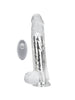 Vibrator LOVING JOY 7” Remote Vibrating Dildo, cu telecomandă și ventuză pentru fixare, 10 funcții de vibrație, transparent