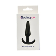 Plug anal LOVING JOY Butt Plug Black, bază în formă de semilună, lungime 11 cm, diametru 2.9 cm, culoare negru