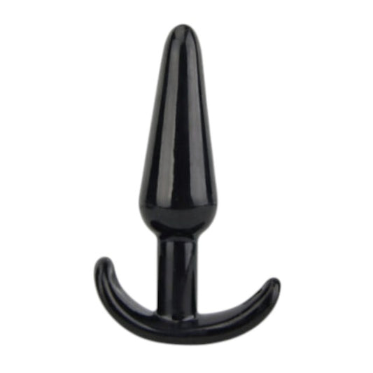Plug anal LOVING JOY Butt Plug Black, bază în formă de semilună, lungime 11 cm, diametru 2.9 cm, culoare negru