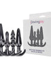 Set Plug Anal LovingJoy - Training, material moale si flexibil, negru, 12.75 cm, 11 cm, 9.5 cm, 9 cm