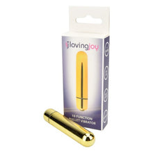 Vibrator Bullet LovingJoy - Gold, cu 10 functii vibratie, auriu