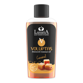 Gel pentru masaj LUXURIA Voluptas Caramel, cu efect de încălzire, aromă naturală de caramel, 100 ml
