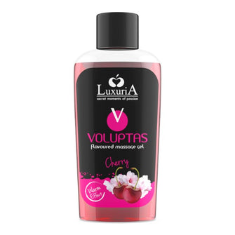 Gel pentru masaj LUXURIA Voluptas Cherry, cu efect de încălzire, aromă naturală de cireșe, 100 ml