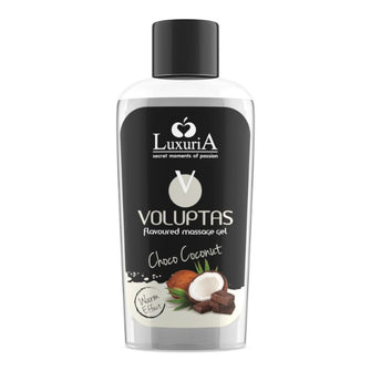Gel pentru masaj LUXURIA Voluptas Choco Coconut, cu efect de încălzire, aromă naturală de ciocolată cu cocos, 100 ml