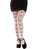 Dresuri LegAvenue - Stockings, cu decupaj si fundite, alb (model 9733)
