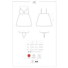 Lenjerie babydoll Obsessive, 810-BAB-1, Negru, S/M