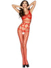 Lenjerie bodystocking Passion G-String BS032, One size, Roșu, mărime universală