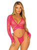 Lenjerie set 2 piese Leg Avenue 81659, culoare roz, mărime universală