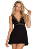 Lenjerie sexy babydoll OBSESSIVE Klarita, model elegant cu dantelă și decupaj la spate, culoare negru, mărime S/M